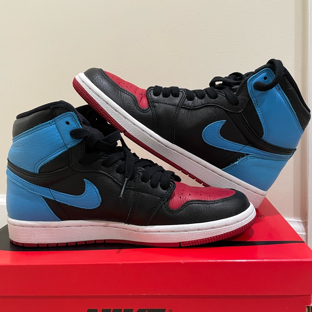 Air Jordan High Top Sneakers in Black, Blue, Red
